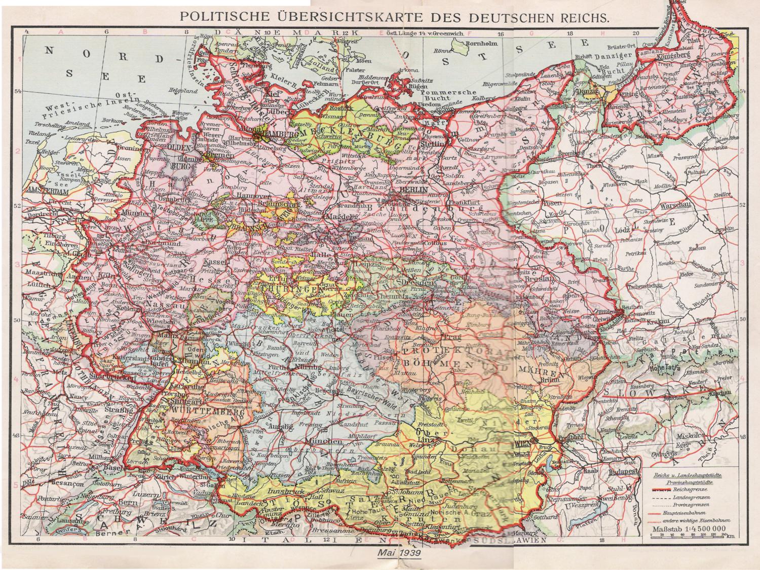 1933 Deutschland Karte Deutschland 1933 Bis 1939 Karte